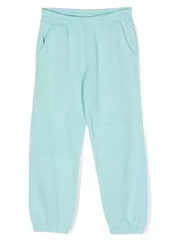 Gcds Kids брюки с тисненым логотипом, синий