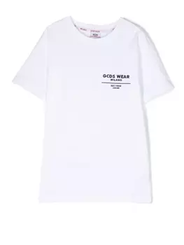 Gcds Kids футболка с логотипом, белый
