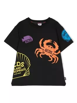 Gcds Kids футболка с логотипом, черный