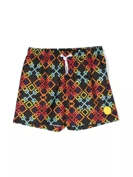 Gcds Kids плавки-шорты с логотипом, черный