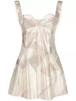 Gcds Mina Bell crystal-embellished minidress, нейтральный цвет