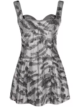 Gcds Mina Bell crystal-embellished minidress, серый