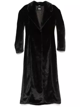 GCDS пальто из искусственного меха с шарфом, черный