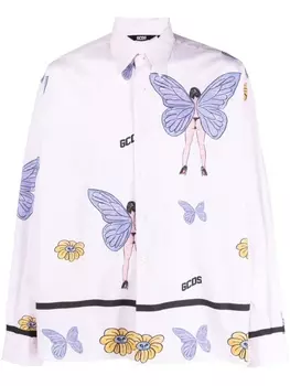 Gcds рубашка с принтом, розовый