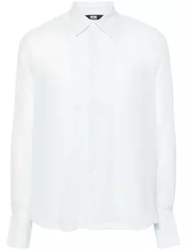 Gcds шелковая рубашка с вышитым логотипом, синий