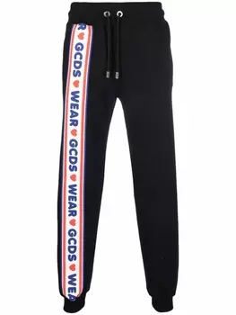 Gcds спортивные брюки с логотипом на лампасах, черный
