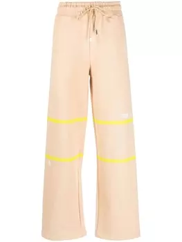 Gcds спортивные брюки с отделкой в полоску, коричневый