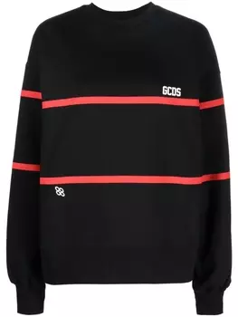 Gcds stripe-detailed sweatshirt, черный
