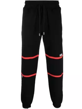 Gcds striped cotton track pants, черный