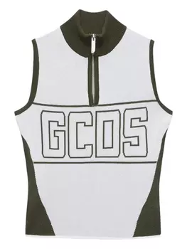 GCDS топ на молнии с логотипом, белый