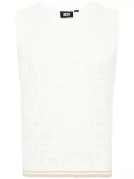 Gcds трикотажный жилет с монограммой, нейтральный цвет