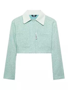 GCDS твидовый пиджак, зеленый