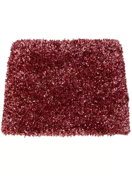 GCDS юбка мини с эффектом металлик, красный