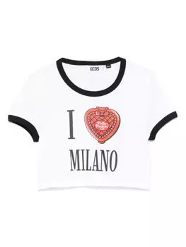 GCDS укороченная футболка, белый