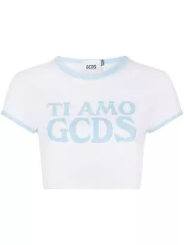 Gcds укороченная футболка Ti Amo, синий