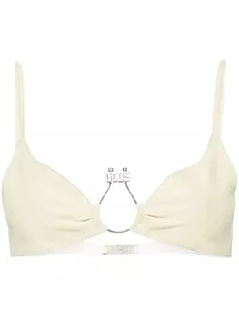 Gcds замшевый топ-бралетт Hoop с логотипом, желтый