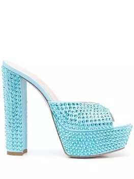Gedebe босоножки Jerry на платформе с кристаллами, синий