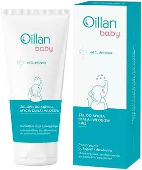 Гель 3в1 для купания, мытья тела и волос 200 мл OILLAN Baby, Inna marka