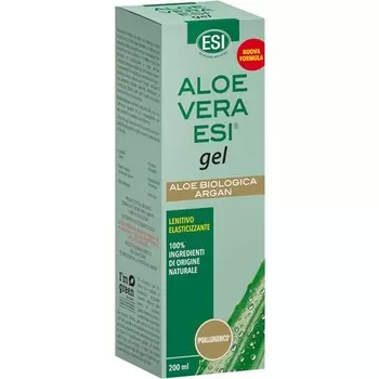 Гель Алоэ Вера ESI с аргановым маслом увлажняет и успокаивает сухую или раздраженную кожу от воздействия солнца. Подходит для всех типов кожи. 200 мл.