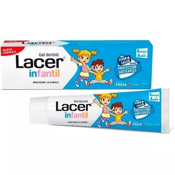Гель детский стоматологический со вкусом клубники 75мл, Lacer
