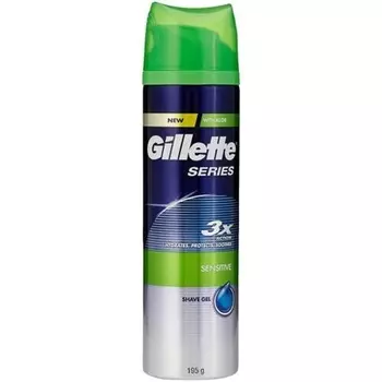 Гель для бритья Sensitive тройного действия с алоэ вера 195 г, Gillette