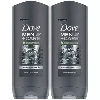 Гель для душа, 2x400 мл Dove Men+Care Charcoal