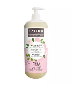 Гель для душа Cattier Duschgel Aloe Vera, Rose - Pfingstrose Duft, 1000 ml