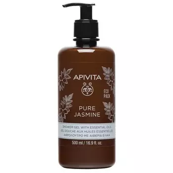 Гель для душа «Чистый жасмин» с эфирными маслами, 16,9 жидких унций. Благополучие с Жасмин, Apivita
