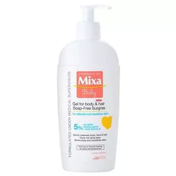 Гель для душа и шампунь 2 в 1 для детей Гель для тела и волос Surgras без мыла, 250 мл Mixa, Baby