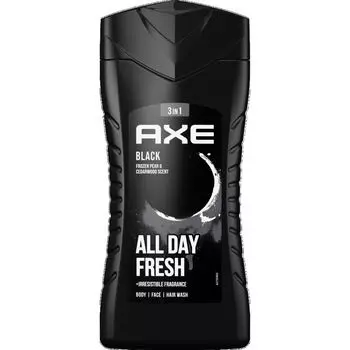 Гель для душа и шампунь 3 в 1, черный AXE, 250 ml