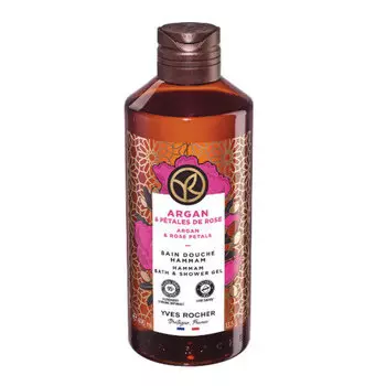 Гель для душа и ванны, масло арганы и лепестки розы, 400 мл Yves Rocher