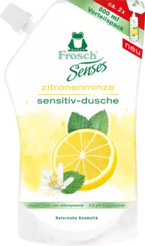 Гель для душа "Лимон и мята" сменный блок 500мл Frosch Senses