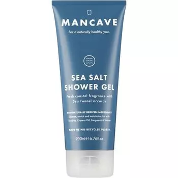 Гель для душа ManCave с морской солью для мужчин, 200 мл, освежающий прибрежный аромат, натуральный состав, не содержит сульфатов и парабенов, веганский гель для душа
