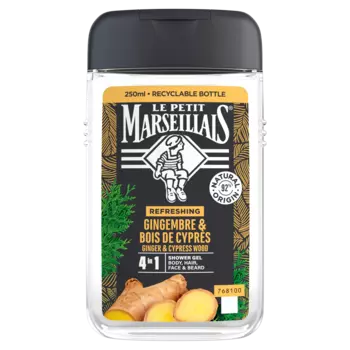 Гель для душа мужской имбирь и кипарис Le Petit Marseillais, 250 мл
