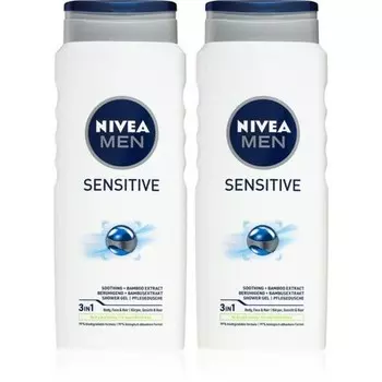 Гель для душа Nivea Men Sensitive для тела и волос (удобная упаковка)
