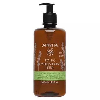 Гель для душа «Тоник» «Горный чай» с эфирными маслами и прополисом, 16,9 жидких унций., Apivita