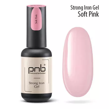 Гель для моделирования ногтей УФ/LED нежно-розовый, 8 мл Pnb Strong iron gel, цвет soft pink