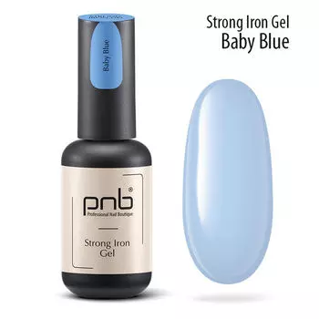 Гель для моделирования ногтей УФ/LED нежно-голубой, 8 мл Pnb Strong iron gel, цвет baby blue