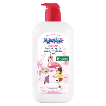 Гель для мытья тела и волос 2в1 Flamingo, 1000 мл Bambino Dzieciaki