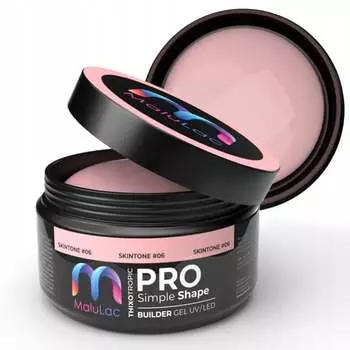 Гель для наращивания ногтей MaluLac tixo (с тиксотропией) PRO Simple Shape SkinTone 45г