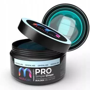 Гель для наращивания ногтей MaluLac tixo (с тиксотропией) PRO Simple Shape Crystal 12г