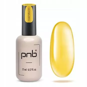 Гель для наращивания ногтей УФ/LED 015 кристально-желтый, 17 мл Pnb Strong iron gel, цвет 015 crystal yellow