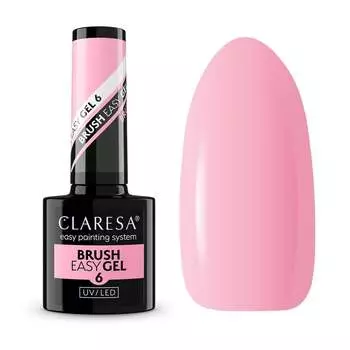 Гель для ногтей Claresa во флаконе с кисточкой Easy Gel 5 г 6 Medium Pink