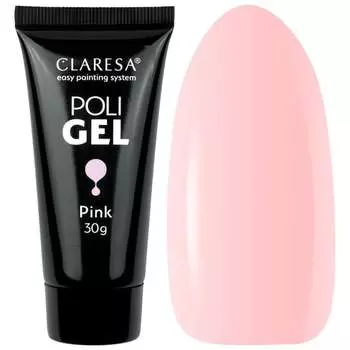 Гель для ногтей, Poli Gel New Formula Pink, 30 г Claresa