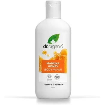 Гель для тела Manuka Натуральный вегетарианский Не тестируется на животных Не содержит парабенов и SLS Экологически чистая Перерабатываемая упаковка Для женщин и мужчин Не содержит пальмового масла 250 мл, Dr Organic