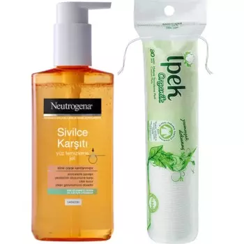 Гель для умывания Facial Cleansing Gel 200 мл + Шелковая органическая подушечка 80 Neutrogena для снятия макияжа