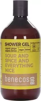 Гель для ванны и душа с органическим имбирем и лимоном, 500 мл benecosBIO