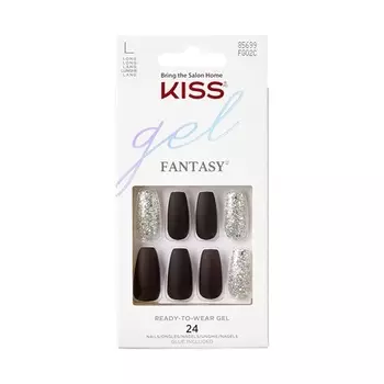 Gel Fantasy Collection Черный/Блеск Длинная Длина, Kiss