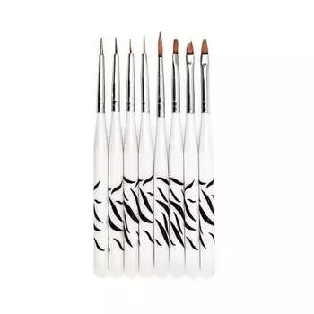 Гель и кисти для нейл-арта - набор из 8 шт. Cosmetics Zone Zebra