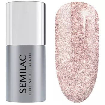Гель-Лак для ногтей one step hybrid Semilac, цвет nr. s245 glitter pink beige, 5 мл